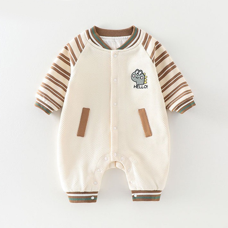 Baby Unisex Dinosaur Padded Long Sleeve Romper