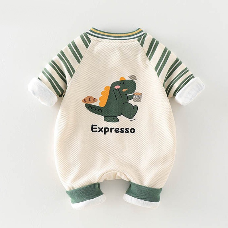 Baby Unisex Dinosaur Padded Long Sleeve Romper