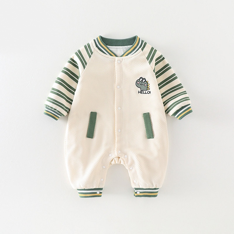 Baby Unisex Dinosaur Padded Long Sleeve Romper
