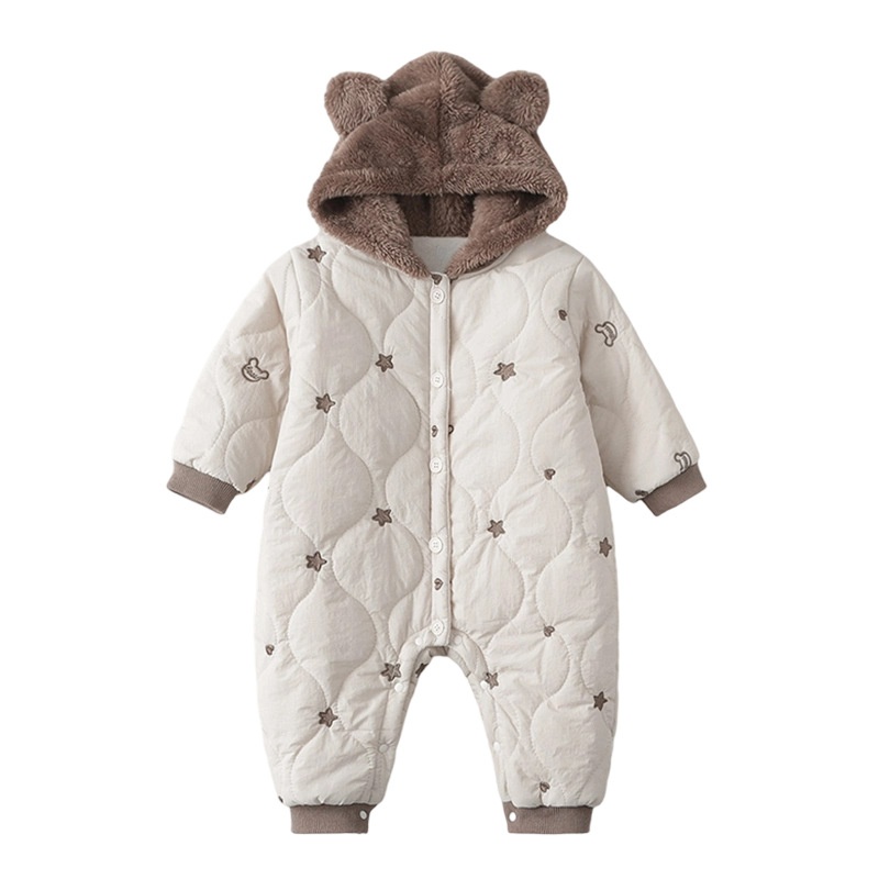 Baby Unisex Star Bear Warm Romper