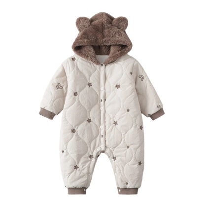 Baby Unisex Star Bear Warm Romper