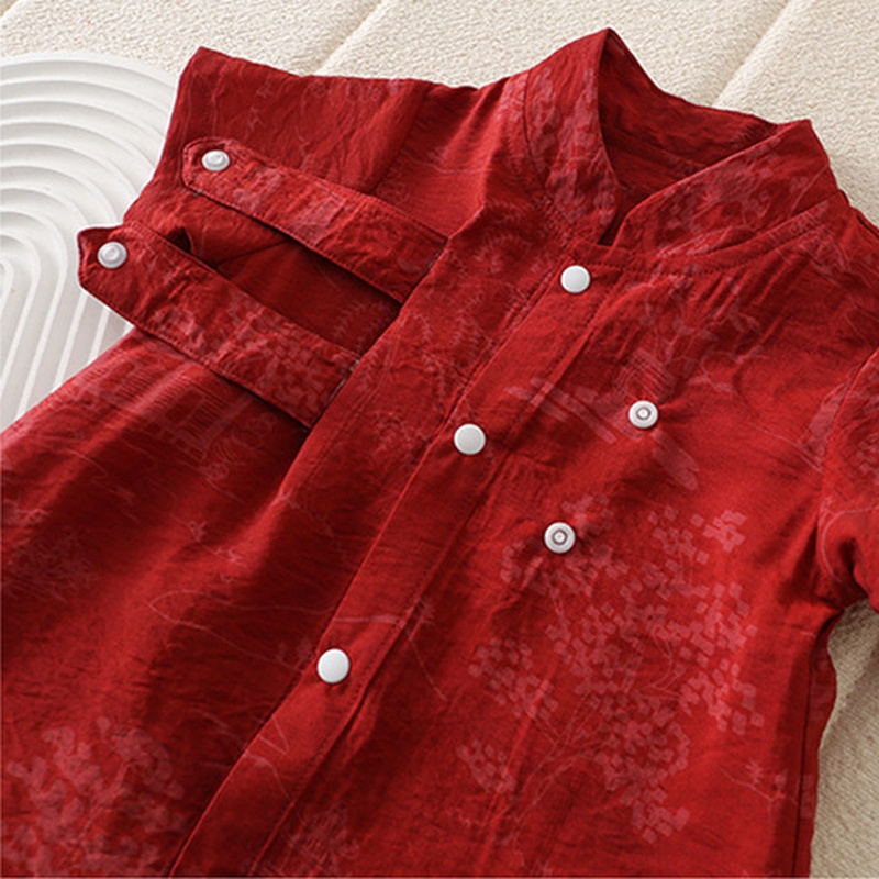 Baby Chinese Style Jacquard Short Sleeve Romper