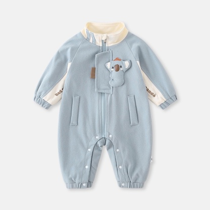 Baby Boy Korean Style Zip Long Sleeve Romper