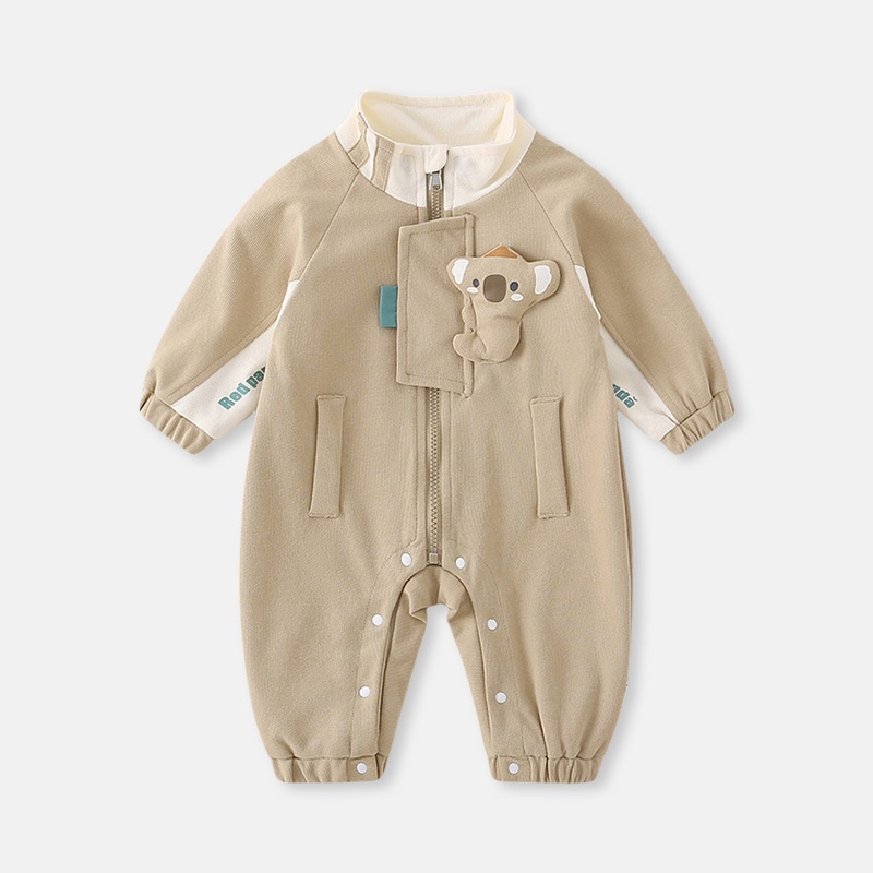 Baby Boy Korean Style Zip Long Sleeve Romper