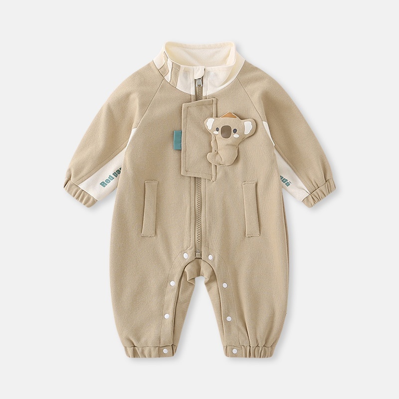 Baby Boy Korean Style Zip Long Sleeve Romper