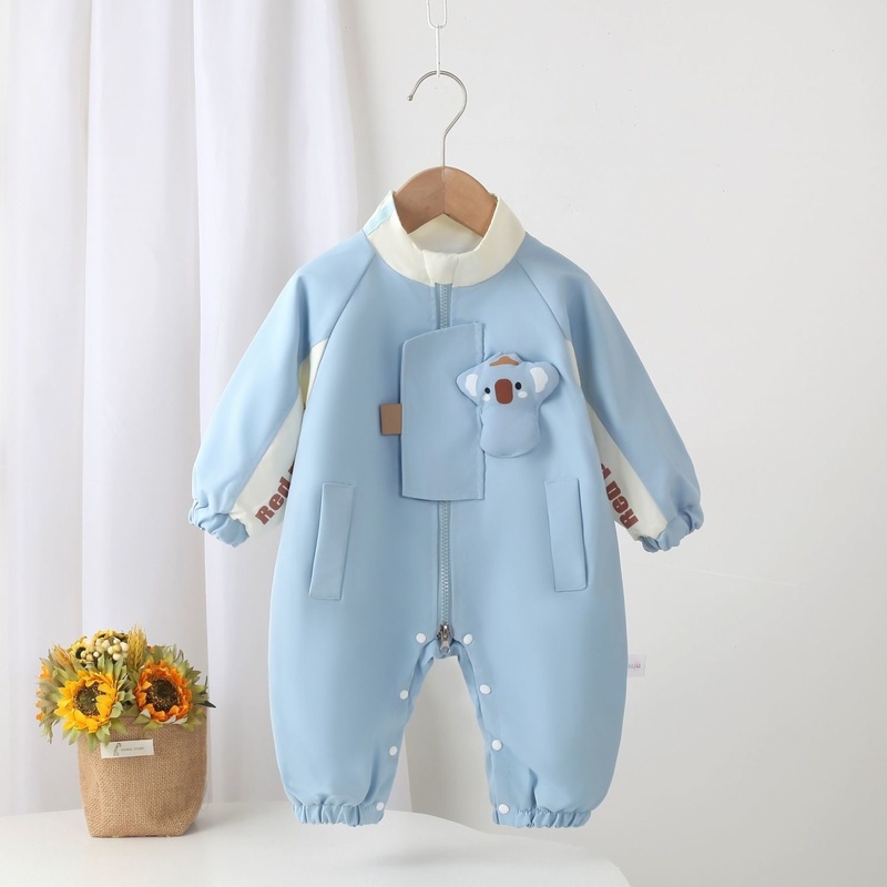 Baby Boy Koala Collar Long Sleeve Romper