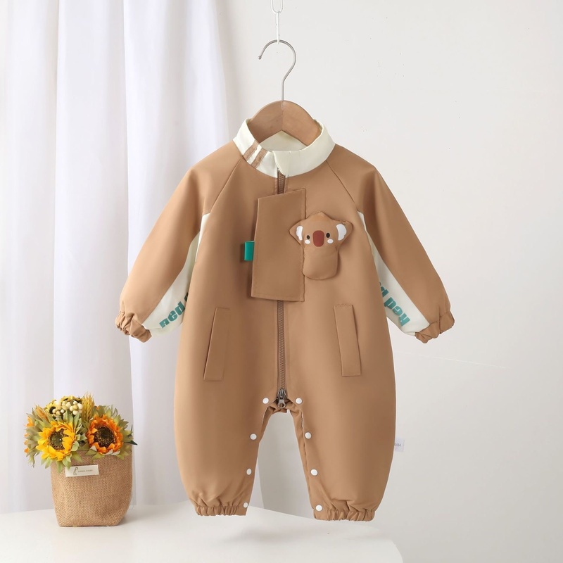 Baby Boy Koala Collar Long Sleeve Romper