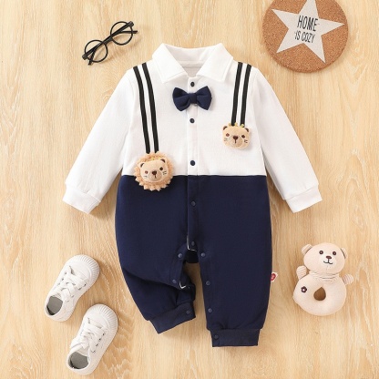 Baby Boy Academy Style Long Sleeve Romper