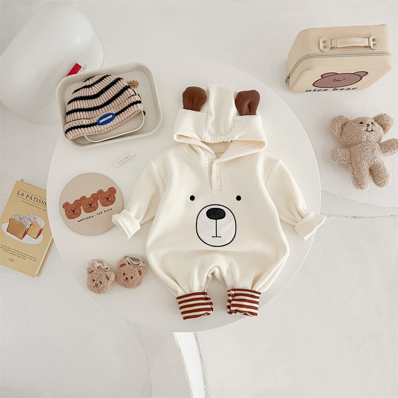 Baby Cute Bear Ears Hooded Romper