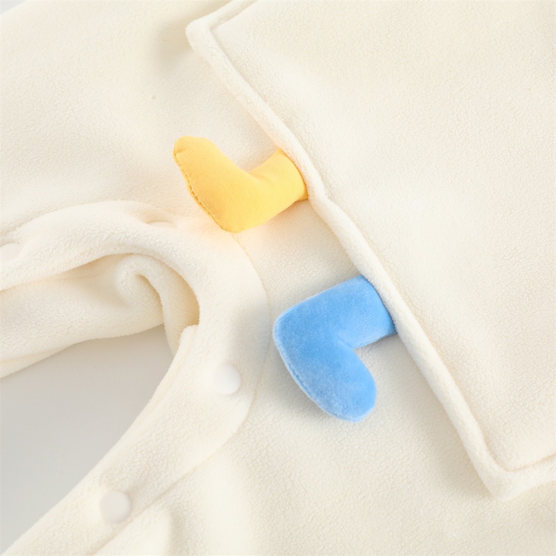 Baby Unisex Casual Rainbow Smiley Fleece Romper