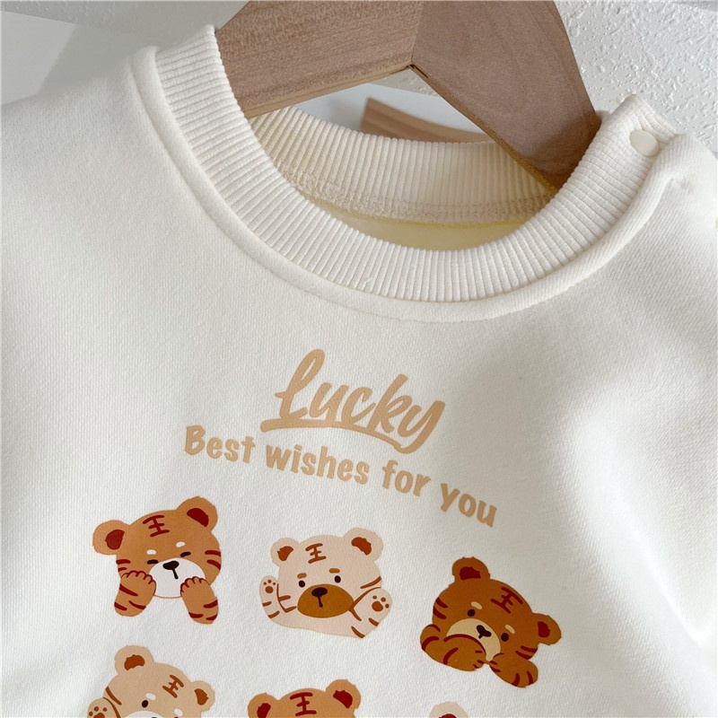 Baby Unisex Casual Bear Fleece Romper