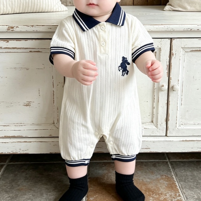 Baby Boy British Style Short Sleeve Romper
