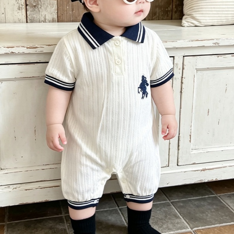 Baby Boy British Style Short Sleeve Romper