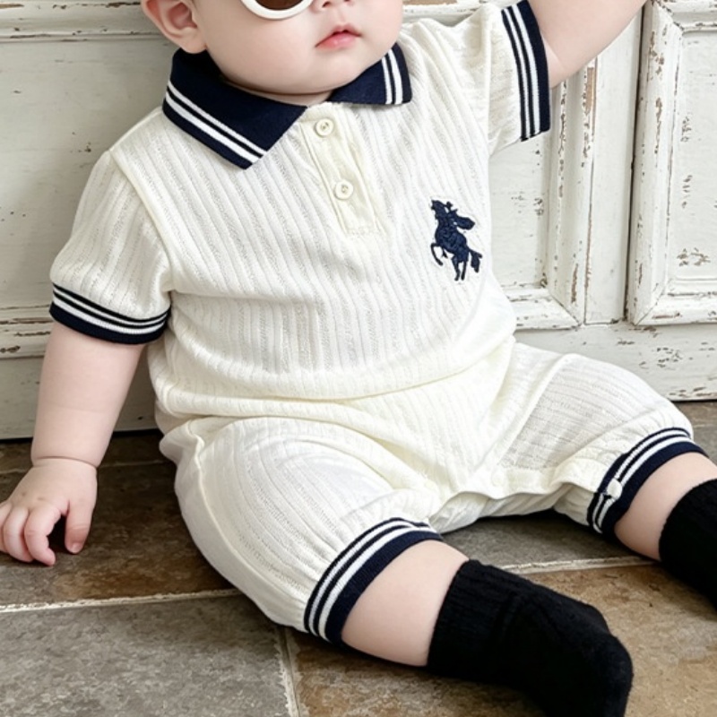 Baby Boy British Style Short Sleeve Romper