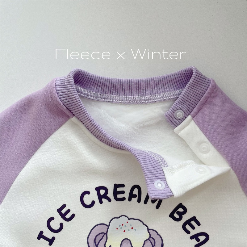 Baby Girl Purple Ice Cream Bear Romper