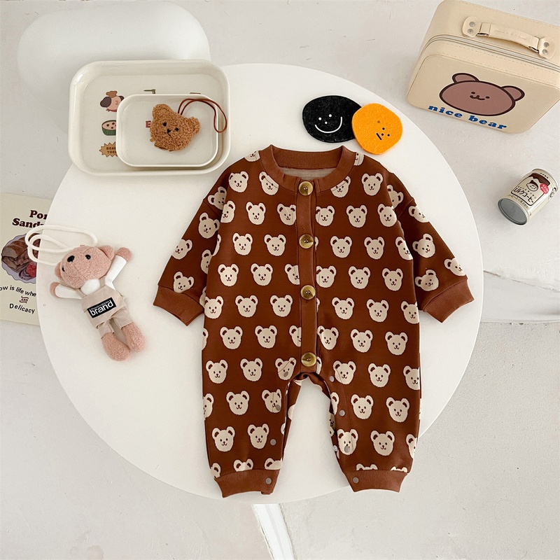 Baby Unisex Bear Long Sleeve Romper