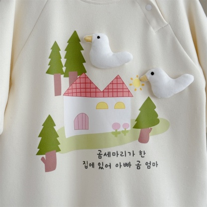 Baby Unisex Cute Duck Long Sleeve Romper