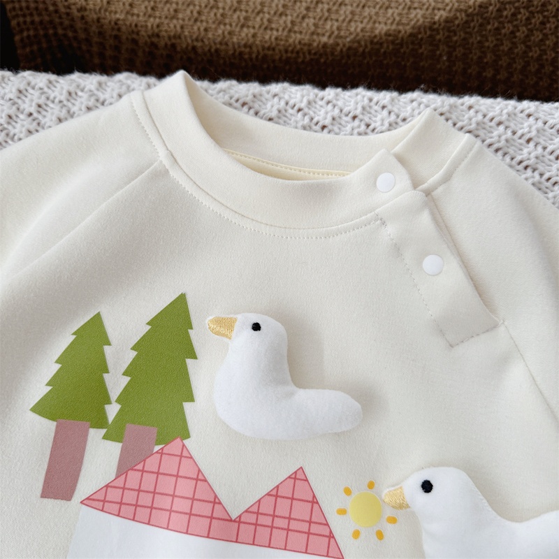 Baby Unisex Cute Duck Long Sleeve Romper