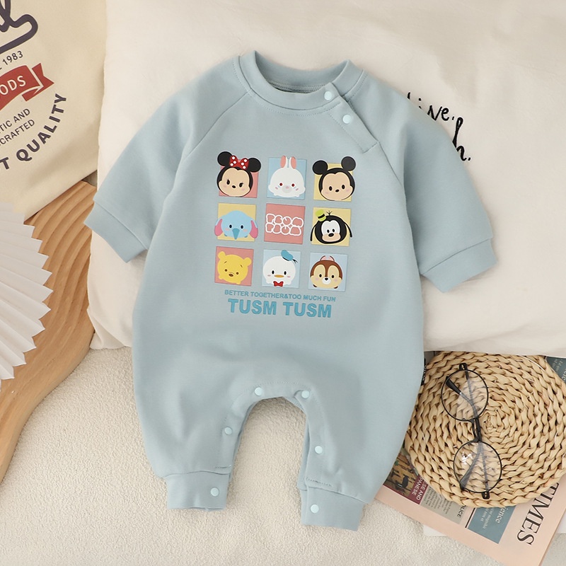 Baby Unisex Animal Print Long Sleeve Romper