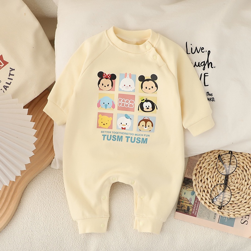 Baby Unisex Animal Print Long Sleeve Romper