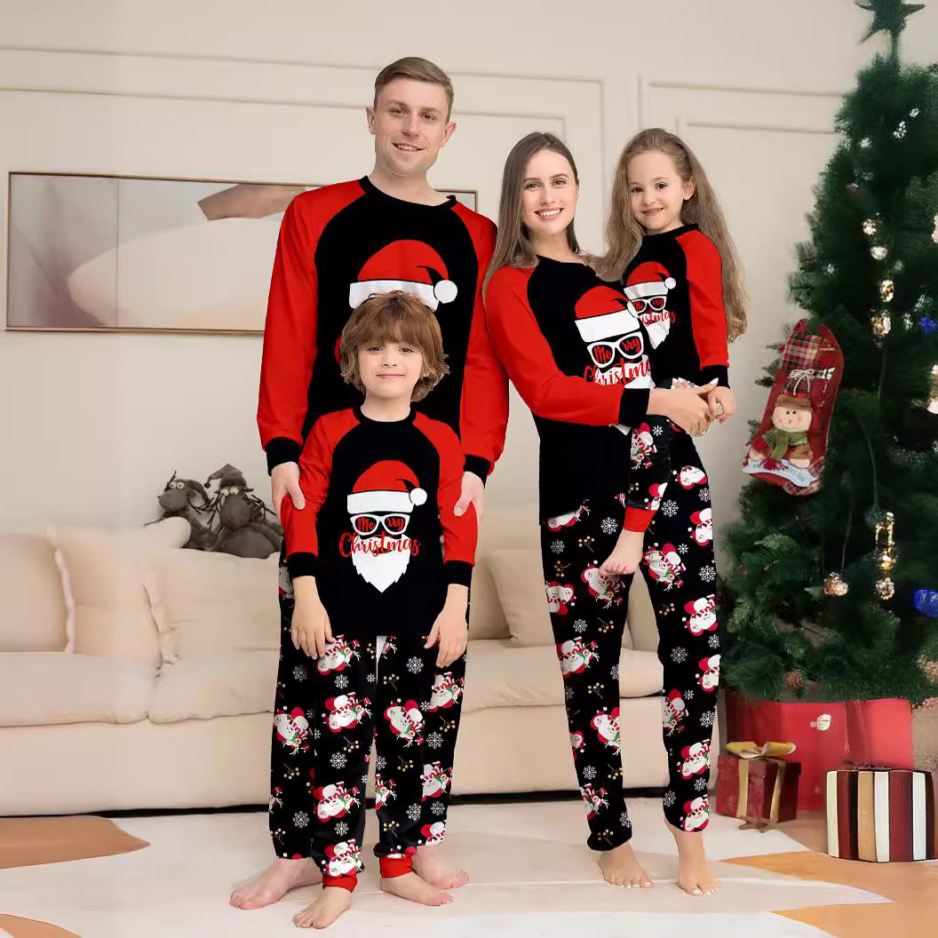 Matching Christmas Pajamas Santa Claus Letter Long-sleeve Pajamas Sets