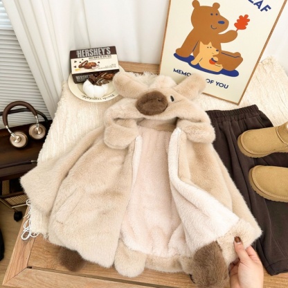 Baby Children Cute Bear Ears Padded Thickened Warm Jacket Top