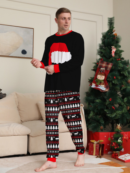 Matching Christmas Pajamas Christmas Hat Long-sleeve Pajamas Sets