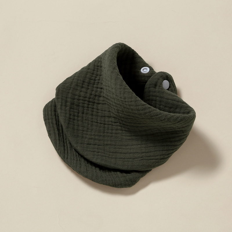 Newborn 6 Layers Wrinkle Square Solid Bib