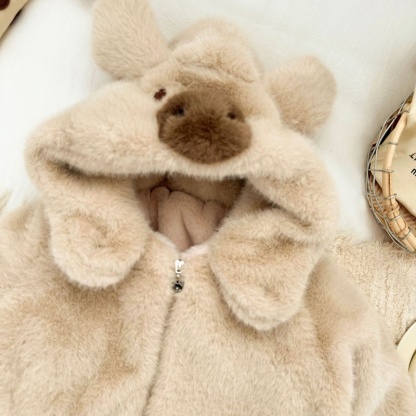Baby Children Cute Bear Ears Padded Thickened Warm Jacket Top