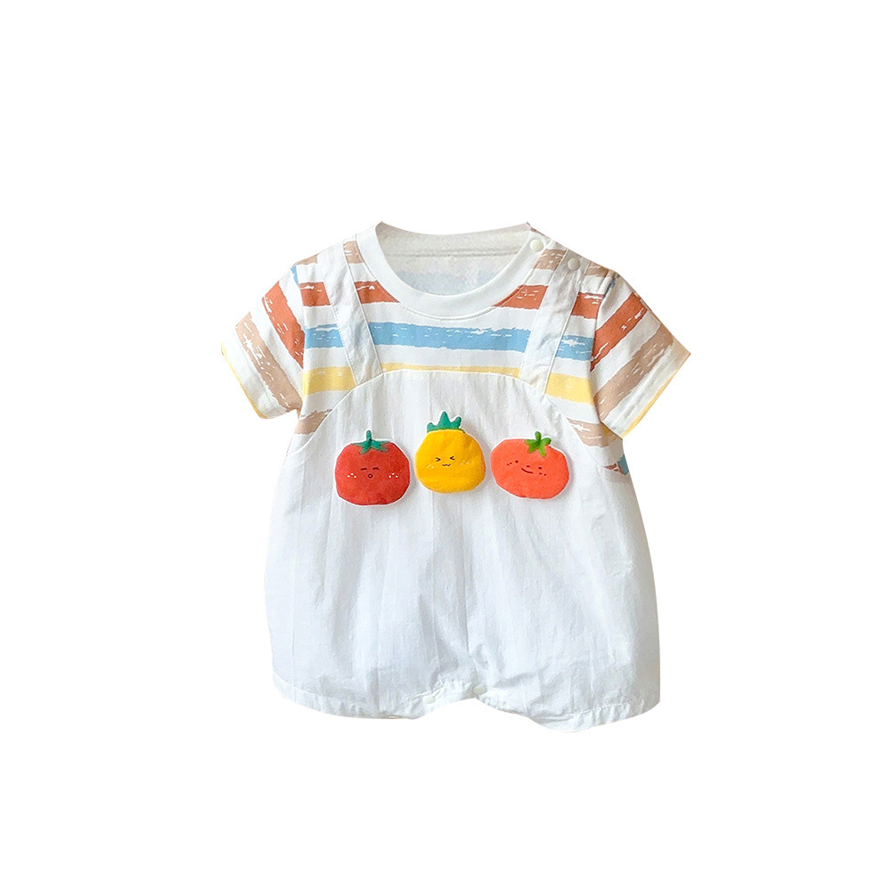 Candy Color Tomato Short Sleeve Baby Romper