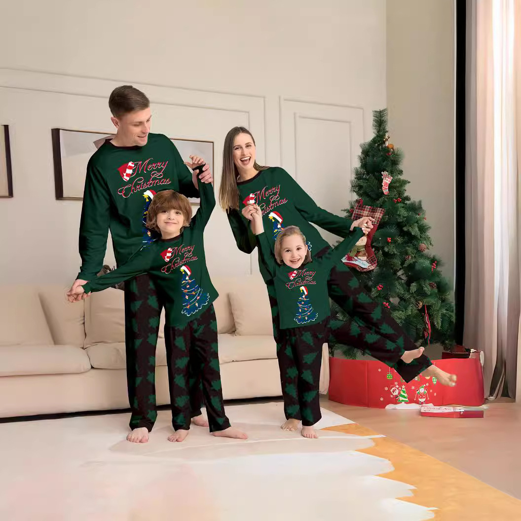 Matching Christmas Pajamas Tree Long-sleeve Pajamas Sets