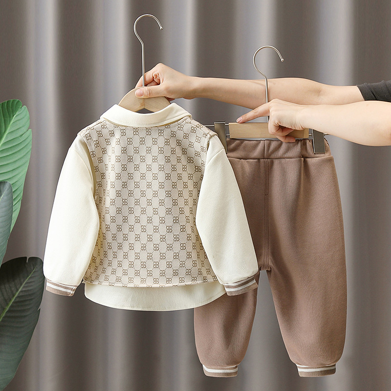 3pcs Toddler Boy Letter Vest Top and Pant Set