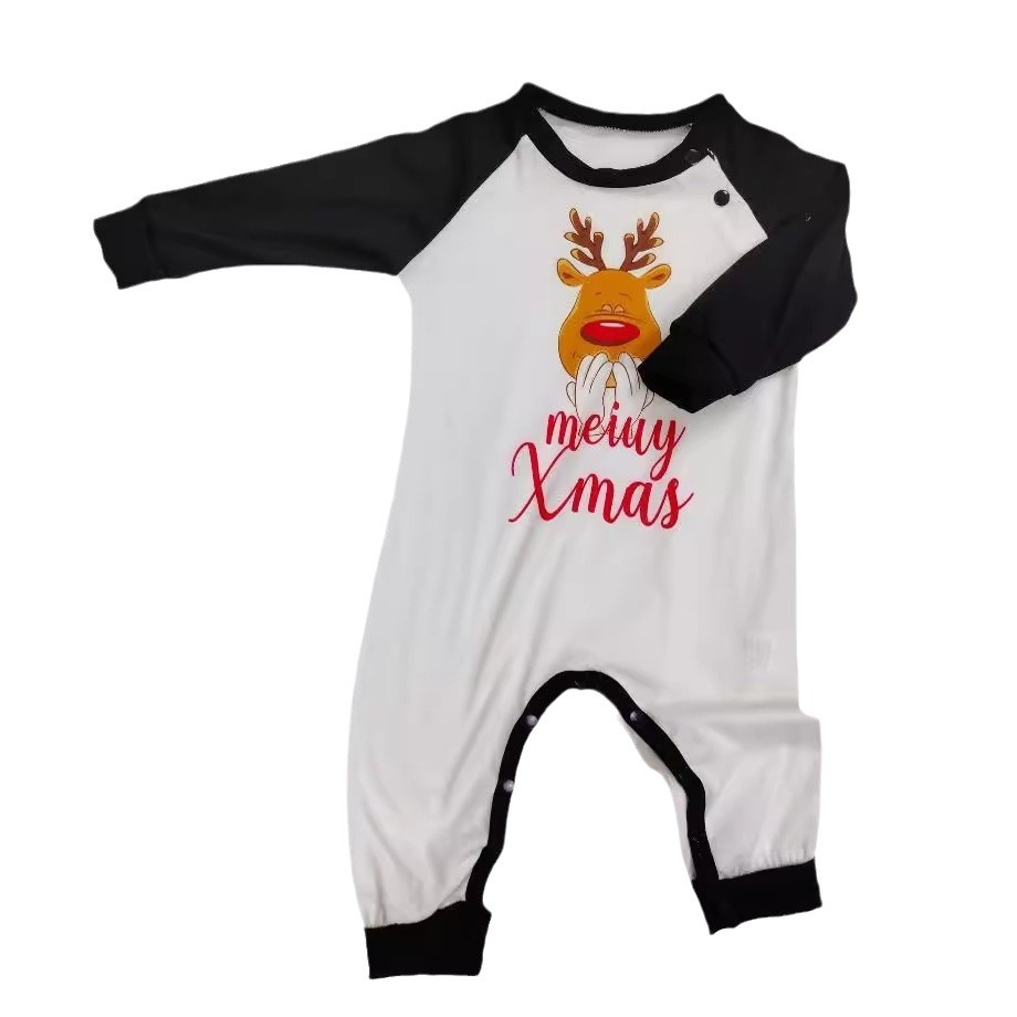 Matching Christmas Pajamas Deer Letter Long-sleeve Pajamas Sets
