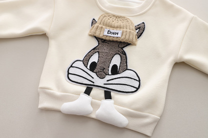 2pcs Toddler Boy Cute Bunny Top and Pant Set