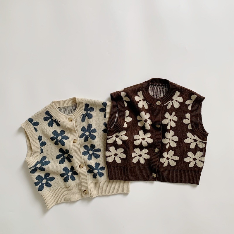 Baby Vintage Floral Knit Vest