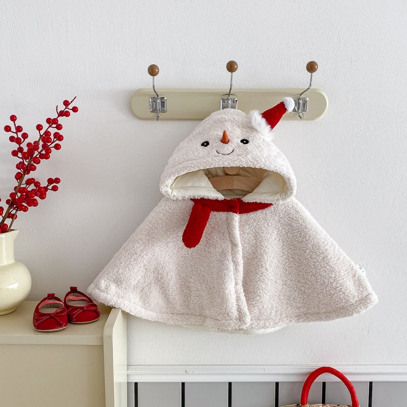 Baby Girl Cute Snowman Shawl Cape Top