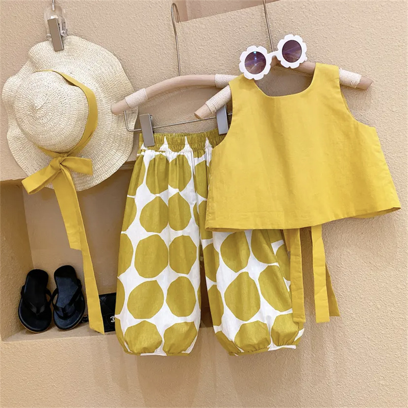 2pcs Toddler Yellow Dots Set with Hat