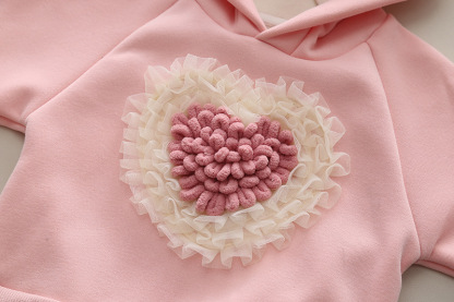 2pcs Toddler Gril Heart Top and Pant Set