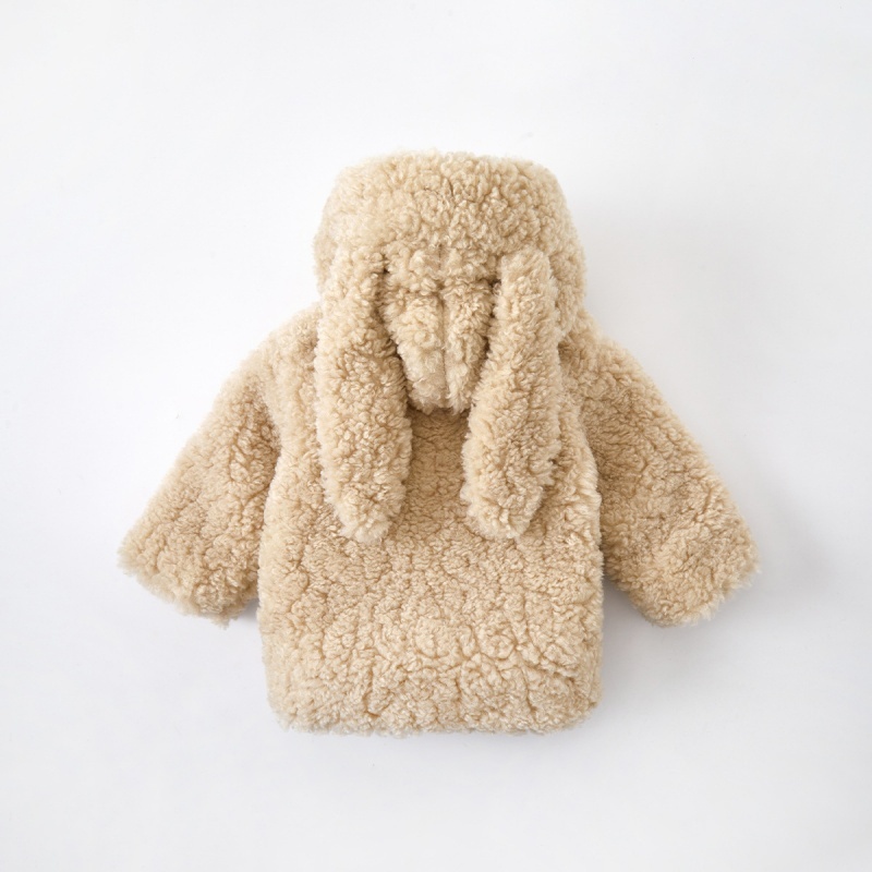 Baby Girl Padded and Thickened Cute Hooded Rabbit Ears Jacket Top
