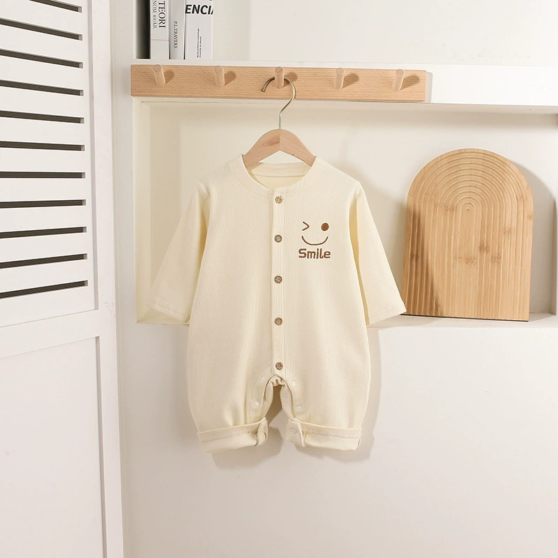 Winking Smile Embro Ribbed Baby Romper