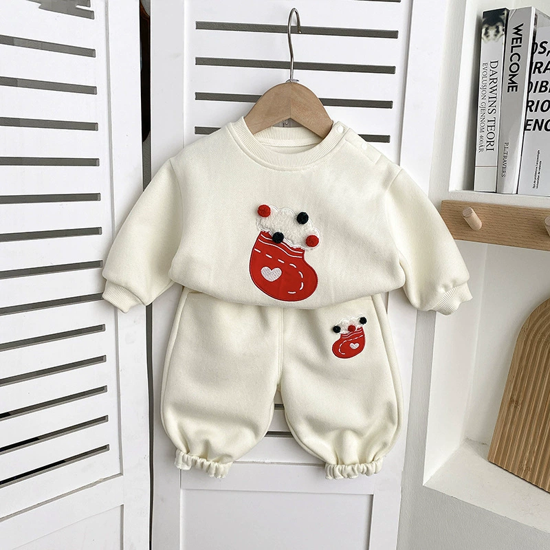 2pcs Toddlers Christmas Stocking Sweatshirt and Pants Set