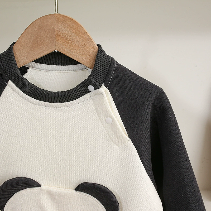 Baby Panda Raglan Sleeved Long Sleeve Romper