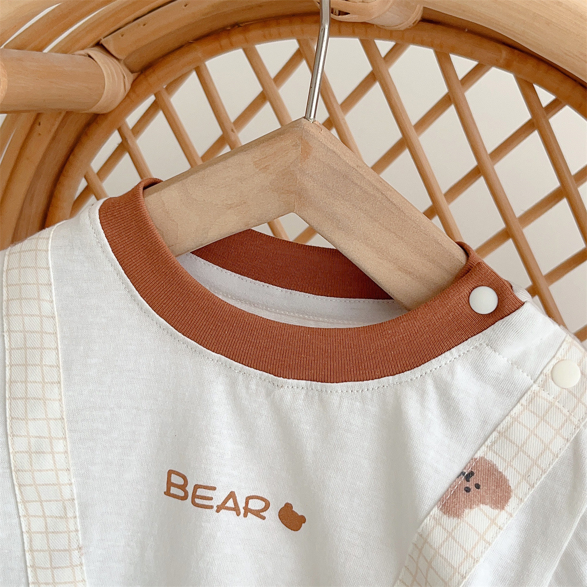 Cartoon Bear-themed Fake Two Piece Romper