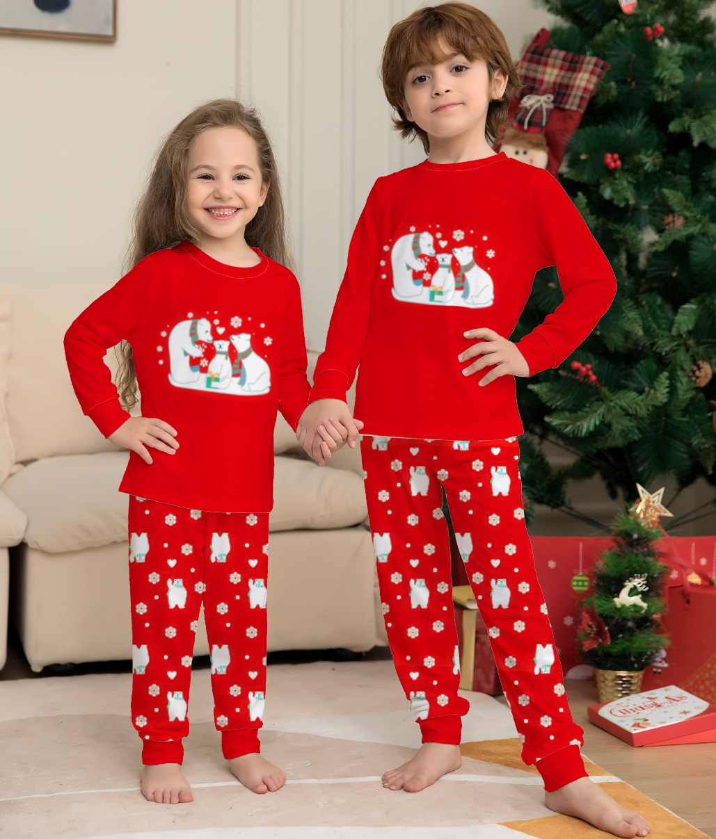 Matching Christmas Pajamas Bear Long-sleeve Pajamas Sets