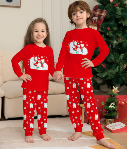 Matching Christmas Pajamas Bear Long-sleeve Pajamas Sets