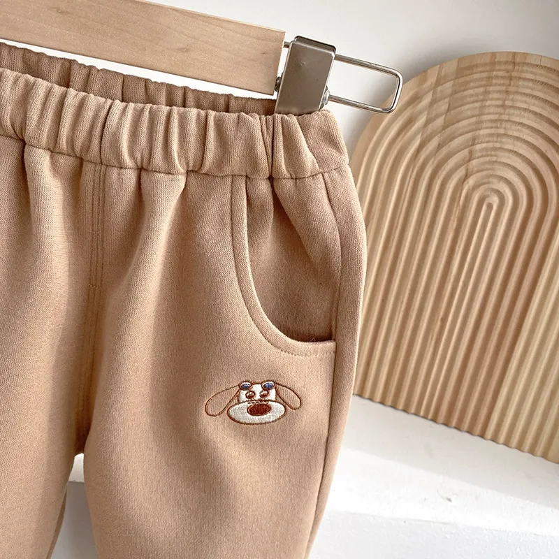 2pcs Toddlers Glasses Puppy Sweatshirt and Pants Set