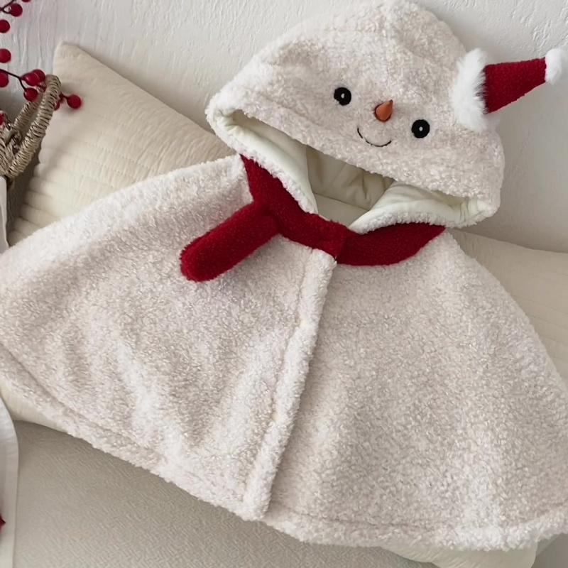 Baby Girl Cute Snowman Shawl Cape Top
