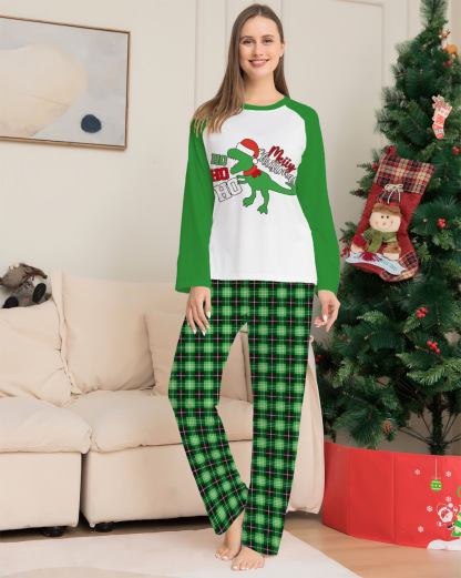Matching Christmas Pajamas Cartoon Letter Long-sleeve Pajamas Sets