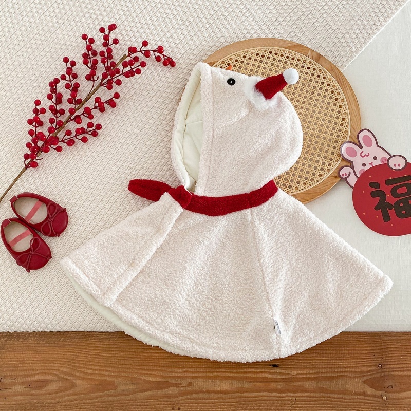 Baby Girl Cute Snowman Shawl Cape Top