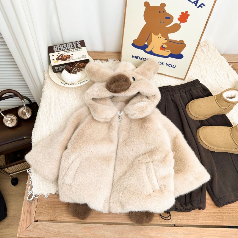 Baby Children Cute Bear Ears Padded Thickened Warm Jacket Top